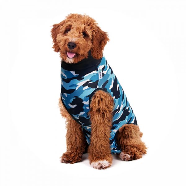 Suitical Recovery Suit - Dog - Blue Camo M