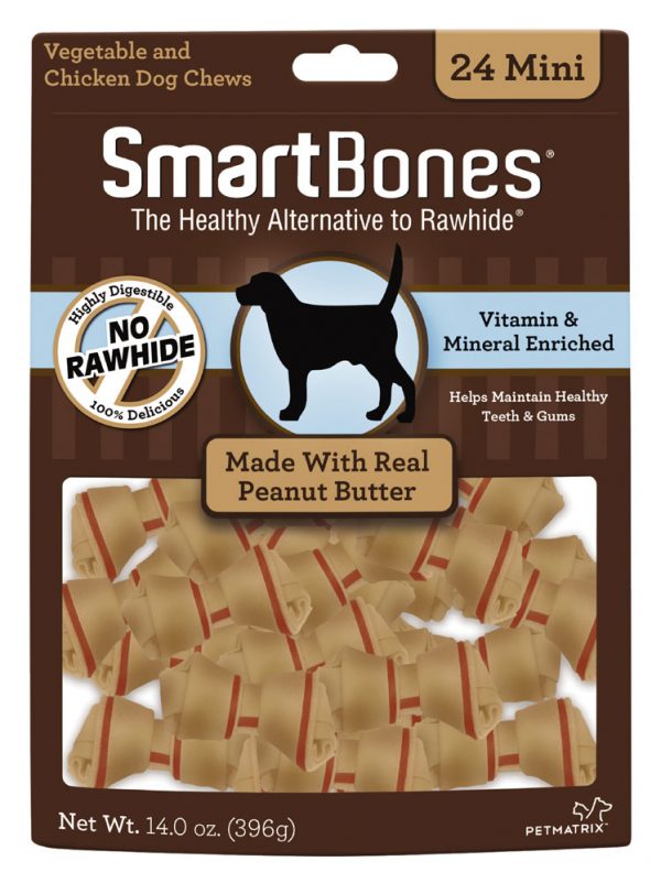 SMARTBONES Peanut Butter Bones 24 Pk MINI