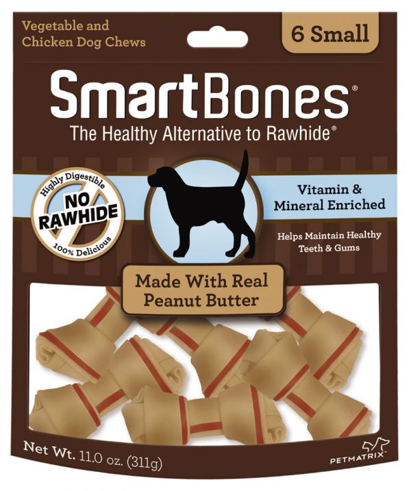 SMARTBONES Peanut Butter Bones 6 Pk SMALL