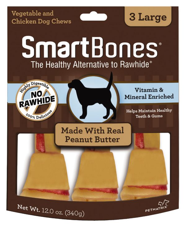 SMARTBONES Peanut Butter Bones 3 Pk LARGE