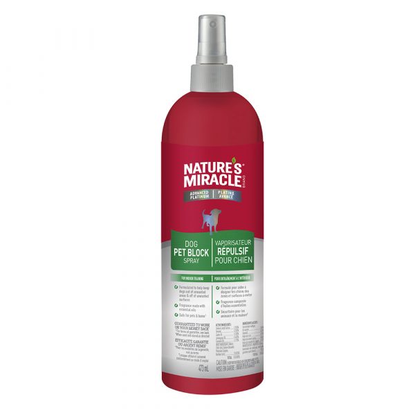 NATURE'S MIRACLE ADVANCED PLAT DOG PET BLOCK SPRAY 16 oz