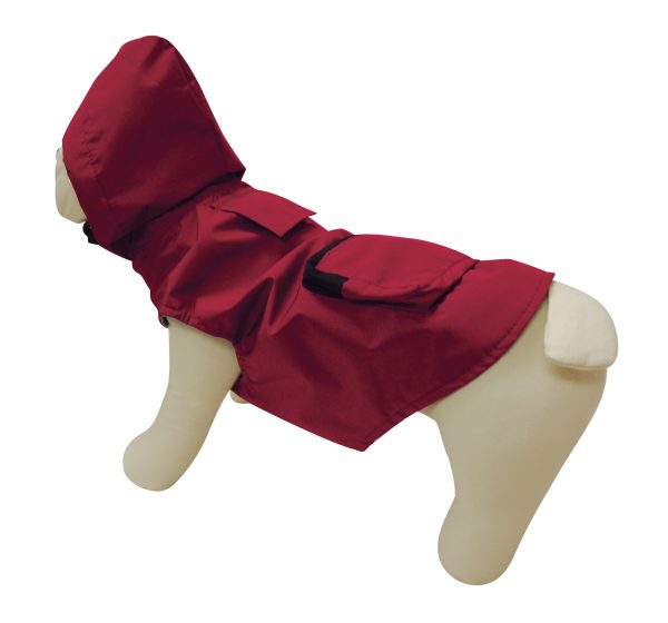 DOGGIE-Q Reflective Classic Jacket w/Harness - Red 12" - Image 2