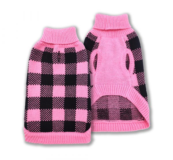 DOGGIE-Q Double Knit Lumber Jacket - Pink 6"