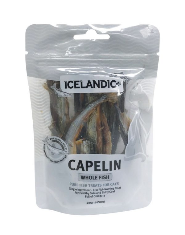 ICELANDIC+ Fish Treat for Cats - Capelin Whole Fish 1.5 oz