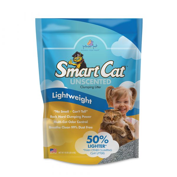 SMARTCAT Unscented Lightweight Clay Clumping Litter 18lb.