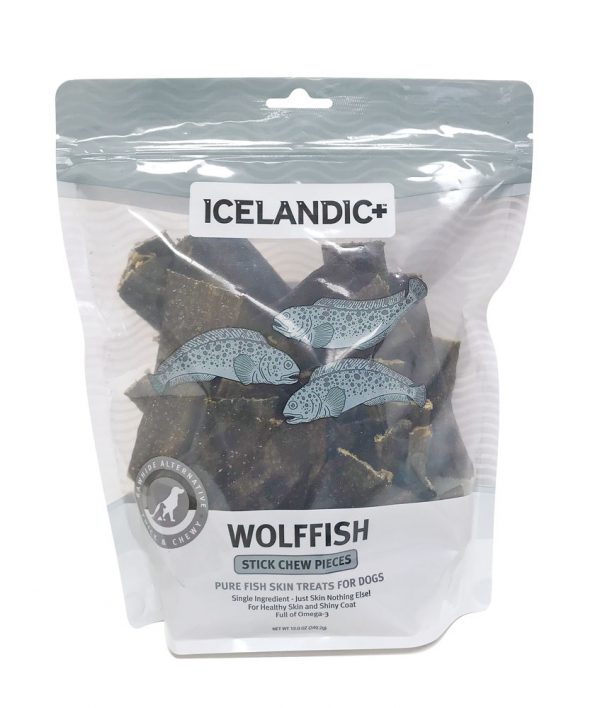 ICELANDIC+ Fish Treat Wolffish Skin Strips Bulk 9 oz