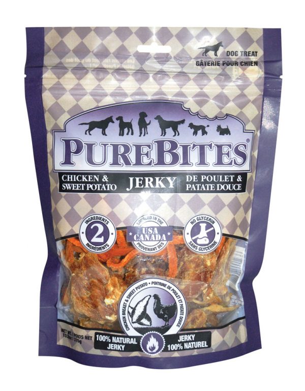 PUREBITES Chicken & Sweet Potato Jerky Mid Size 180g - Image 2