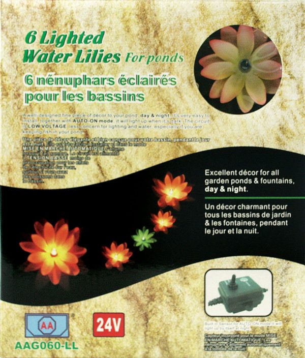 AQUA-FIT AQUATICS Set of 6 Lighted Water Lilies for pond use - Image 3