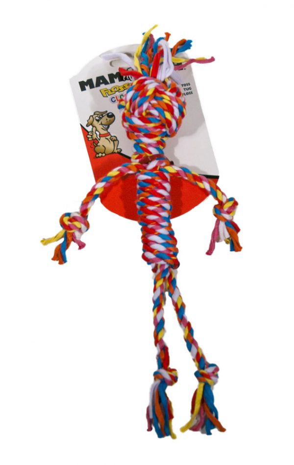 MAMMOTH FLOSSYCHEWS Cloth Rope Man - Small 14"