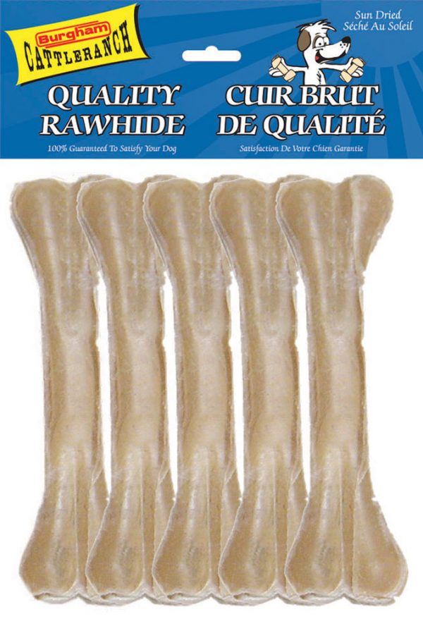 BURGHAM Packaged Pressed Rawhide Bone 5pk 8.25in