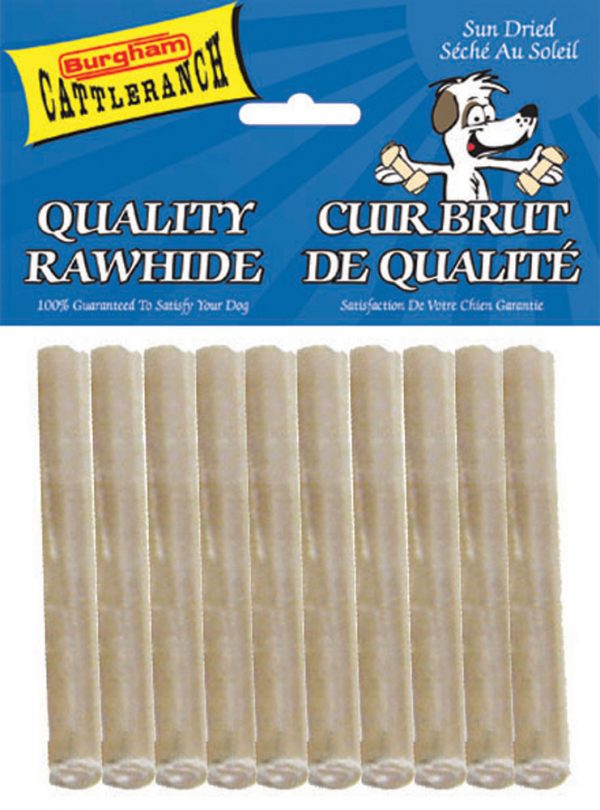 BURGHAM Packged Pressed Rawhide Stick 10pk 5in