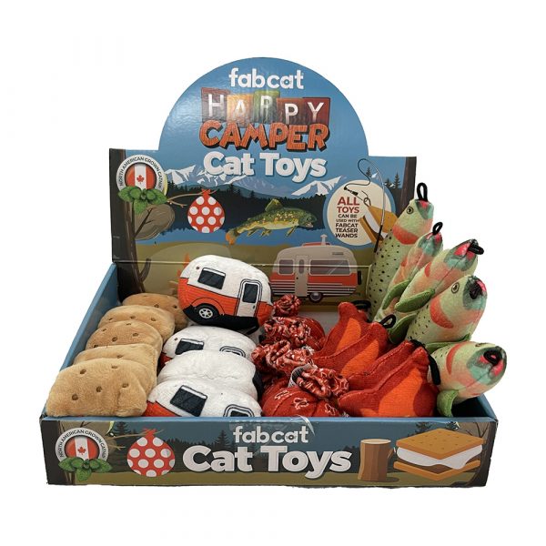 FABCAT HAPPY CAMPER CAT TOY PDQ-25 PIECES