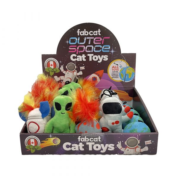 FABCAT OUTER SPACE CAT TOYS - PDQ - 25 PIECES