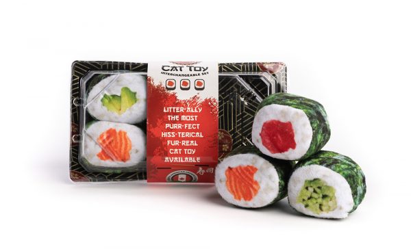 FABCAT SET OF 6 SUSHI ROLLS WITH TRAY