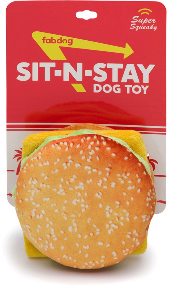 FABDOG Sit N Stay Cheeseburger Toy