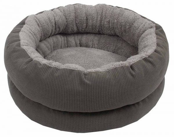 CUMFY Fleece/Corduroy Round Bed -Deep Grey 51x20cm