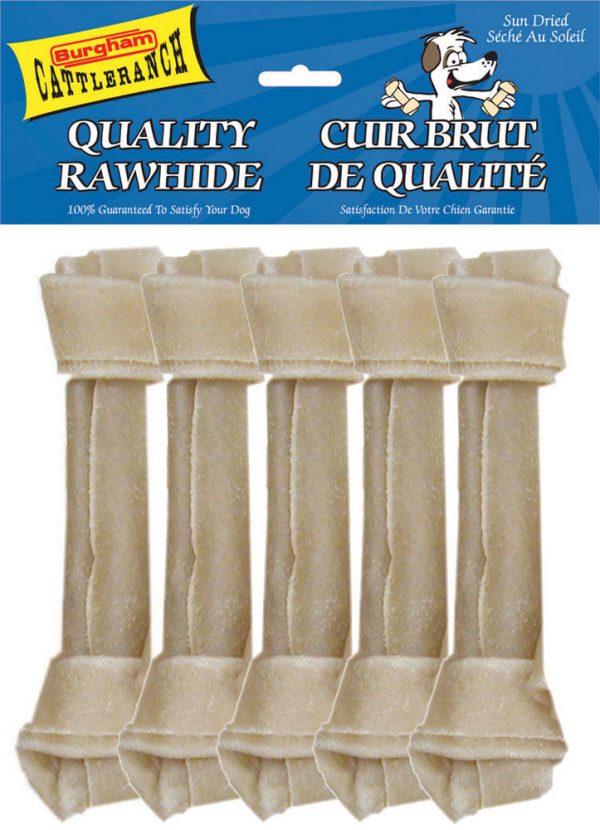 BURGHAM Packaged Rawhide Bone 5pk 8in