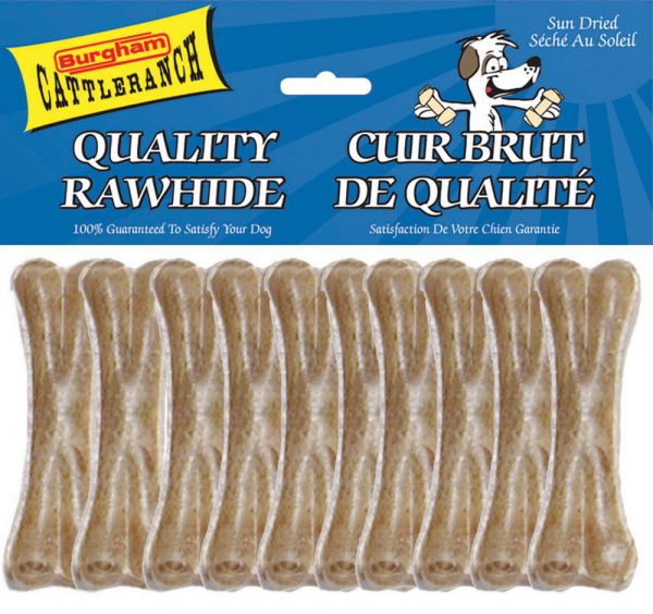 BURGHAM Packaged Pressed Rawhide Bone 10pk 4in