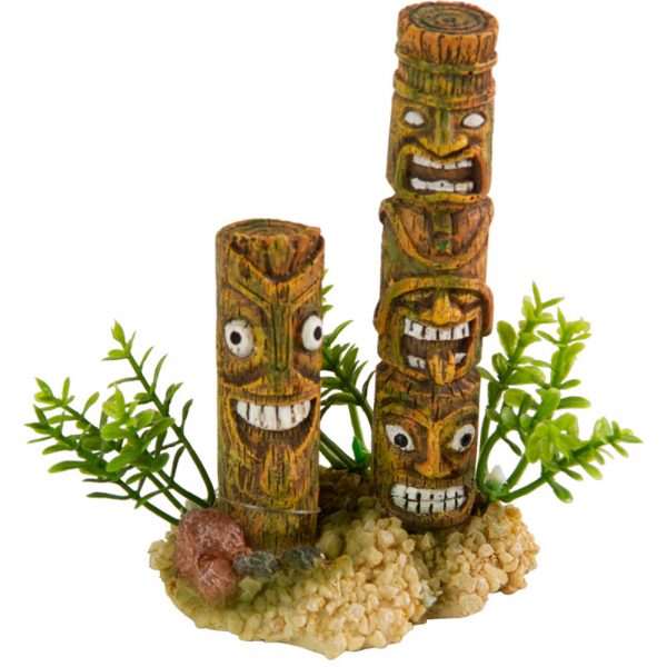 AQUA-FIT Polyresin Tiki Column Ornament Small 3x2.5x4.25"