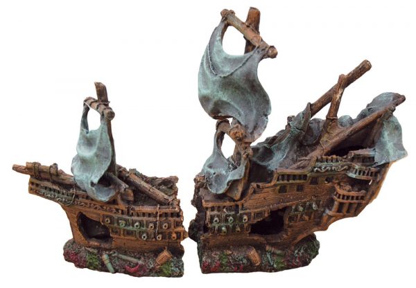 AQUA-FIT Polyresin Shipwreck 14.5x4x11in