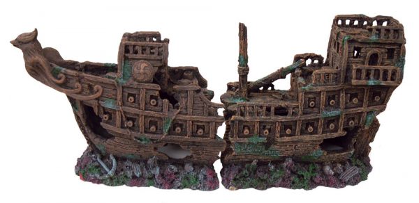 AQUA-FIT Polyresin Viking Shipwreck 20.5x5.5x9in