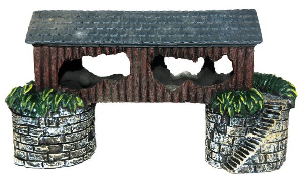 AQUA-FIT Polyresin Covered Bridge Medium 9x3x4.5in