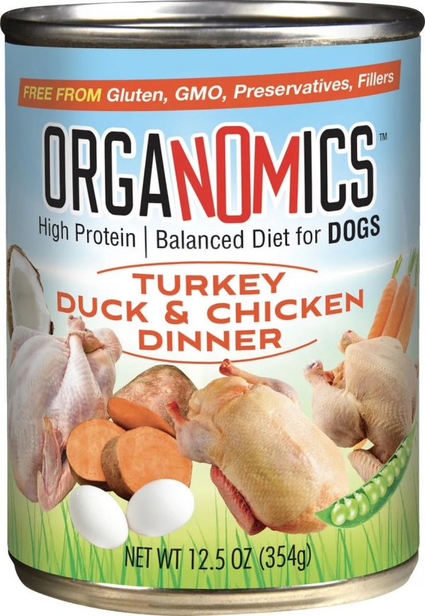 OrgaNOMics Turkey, Duck & Chicken Dinner for Dogs 12.5 oz (12)