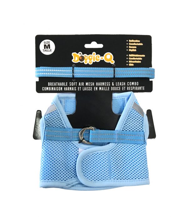 DOGGIE-Q Mesh Dog Harness/Leash combo BL M