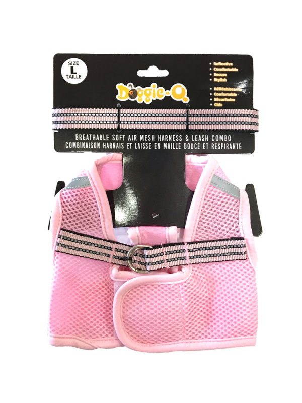 DOGGIE-Q Mesh Dog Harness/Leash combo PK L