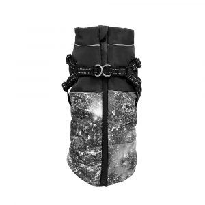 DOGGIE-Q Mystical Reflective Jacket w/Harness - Black 20"