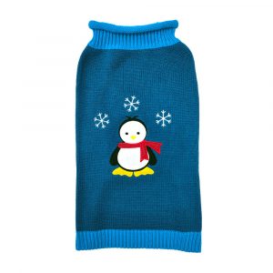 DOGGIE-Q Blue w/ Penguin Sweater 6"