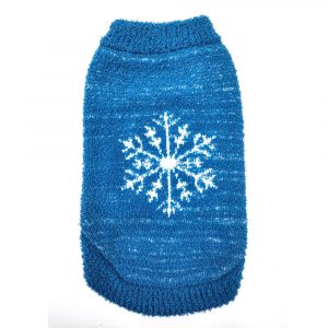 DOGGIE-Q Blue w/ Snowflake Sweater 8"