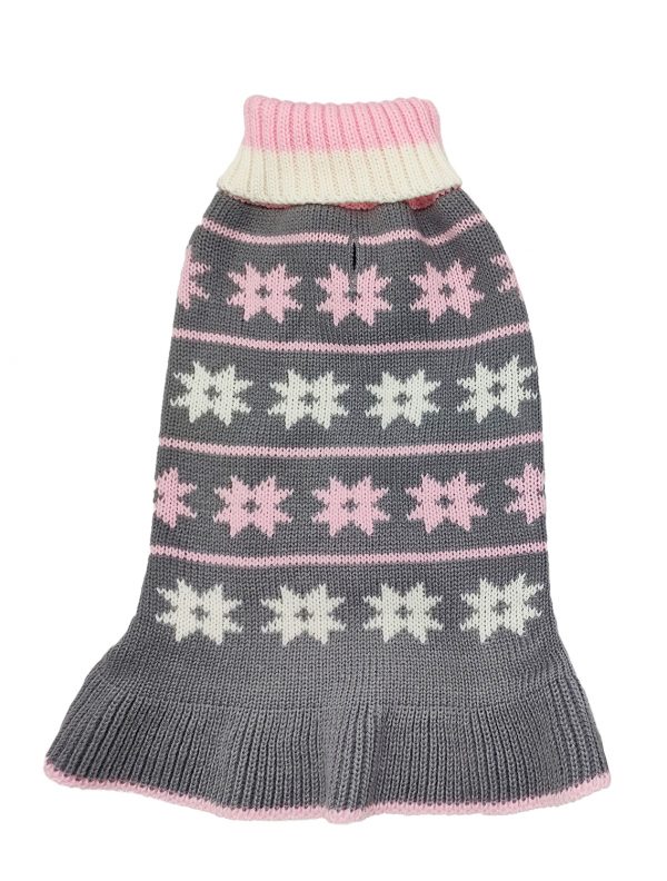 DOGGIE-Q Double Knit Grey/Pink Dress 6" - Image 2