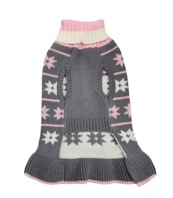 DOGGIE-Q Double Knit Grey/Pink Dress 6" - Image 3