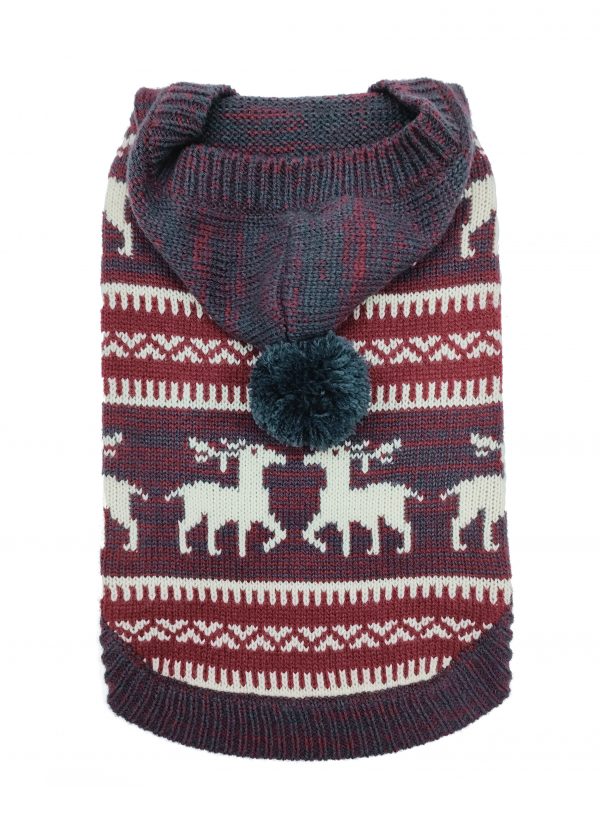 DOGGIE-Q Double Knit Moose Sweater w/Hoodie 6" - Image 2