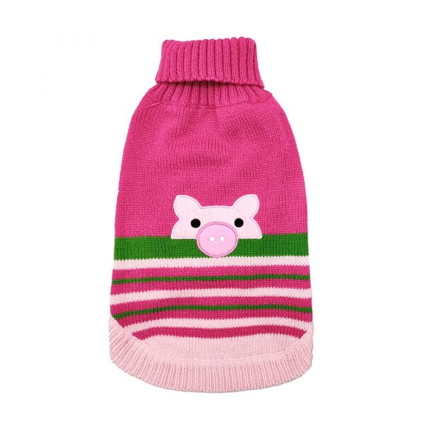 DOGGIE-Q Pink Pig Face Sweater 6"