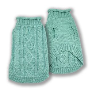 DOGGIE-Q Double Knit Mock Neck Sweater Mint 14"