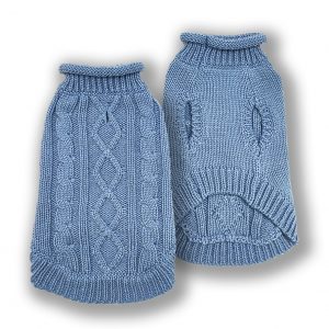 DOGGIE-Q Double Knit Mock Neck Sweater Cornflower 12"