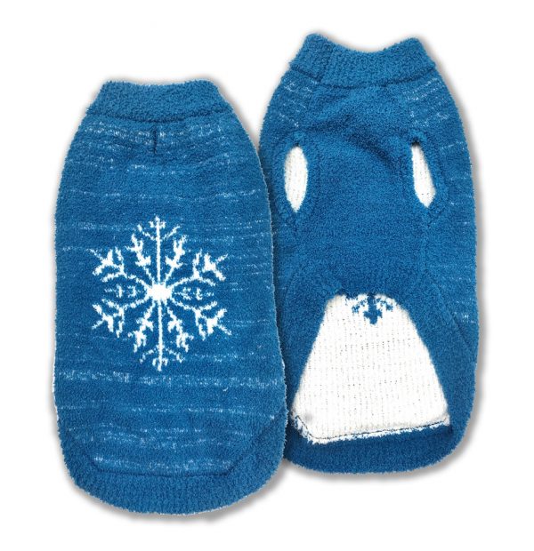 DOGGIE-Q Sweater w/ Snowflake Egyptian Blue 6"