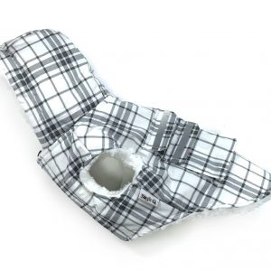 DOGGIE-Q Checkered Plaid Grey/White 14"