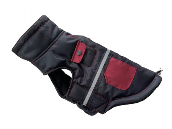 DOGGIE-Q Ref High Collar Tech Jacket Black/Red 18"