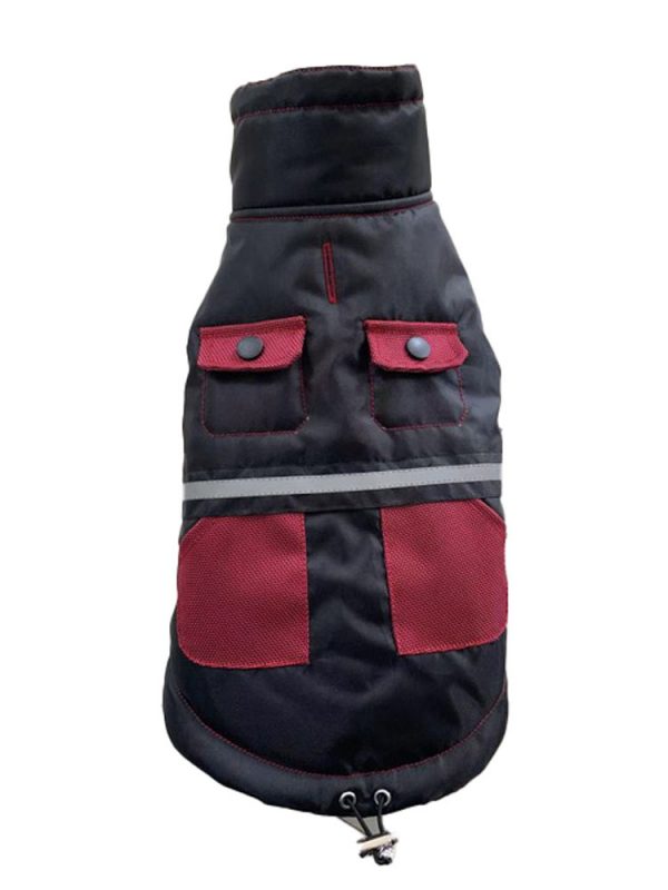 DOGGIE-Q Ref High Collar Tech Jacket Black/Red 24" - Image 2