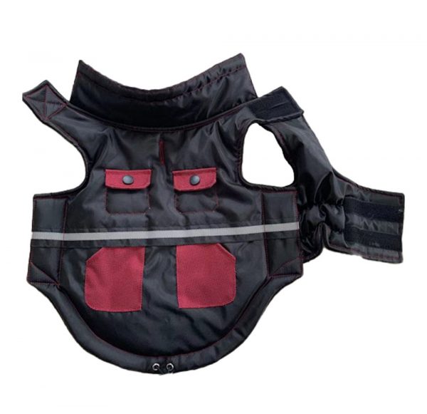 DOGGIE-Q Ref High Collar Tech Jacket Black/Red 24" - Image 4