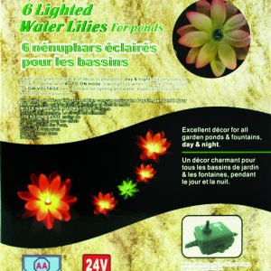 AQUA-FIT AQUATICS Set of 6 Lighted Water Lilies for pond use