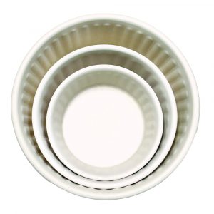 SST Powder-Coated Embossed Premium Antiskid Dog Bowl Ivory 1800 mL