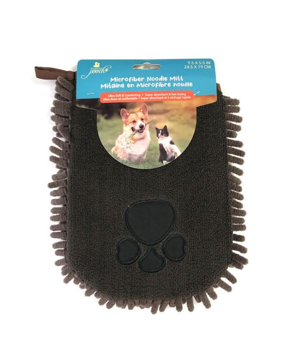 PAMPERED POOCH Microfibre Pet Wash Mitt Brown