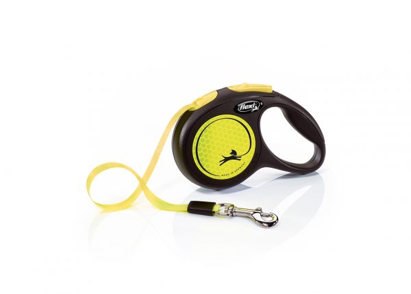 FLEXI Neon Rflct Tape Leash 3 m/10 ft XS Yellow
