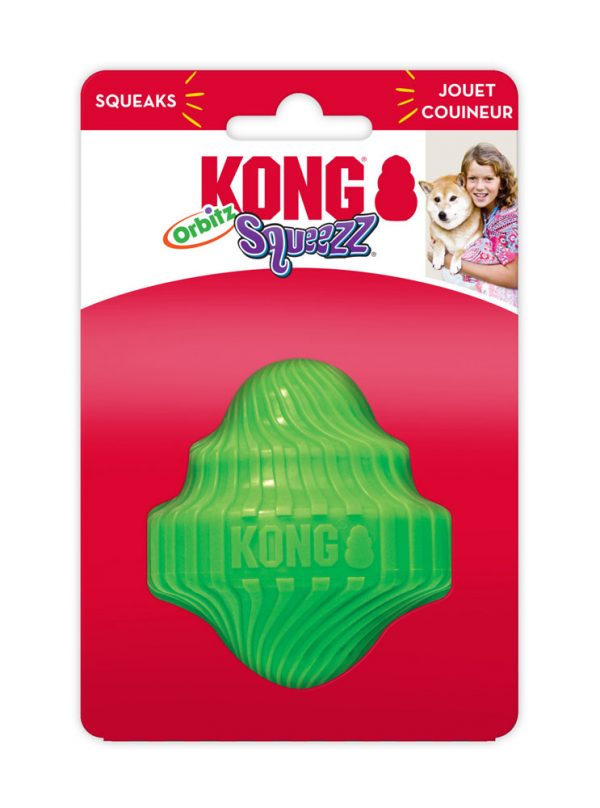 KONG Squeezz Orbitz Spin Top Asst S/M