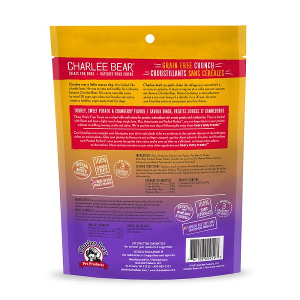 CHARLEE BEAR Crunch Turkey Sweet Potato & Cran 8oz - Image 3