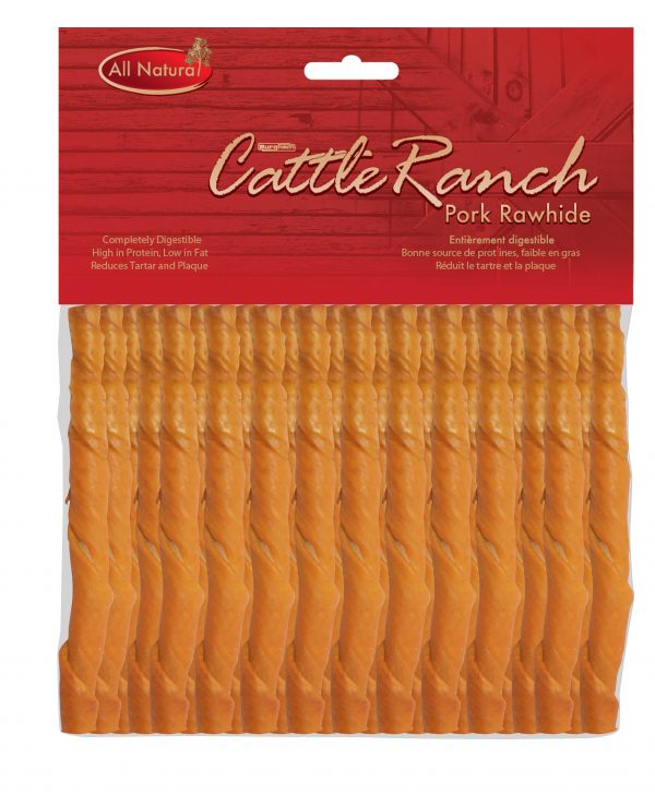 BURGHAM Pork Twist Stick 25 pk 5in x 7mm